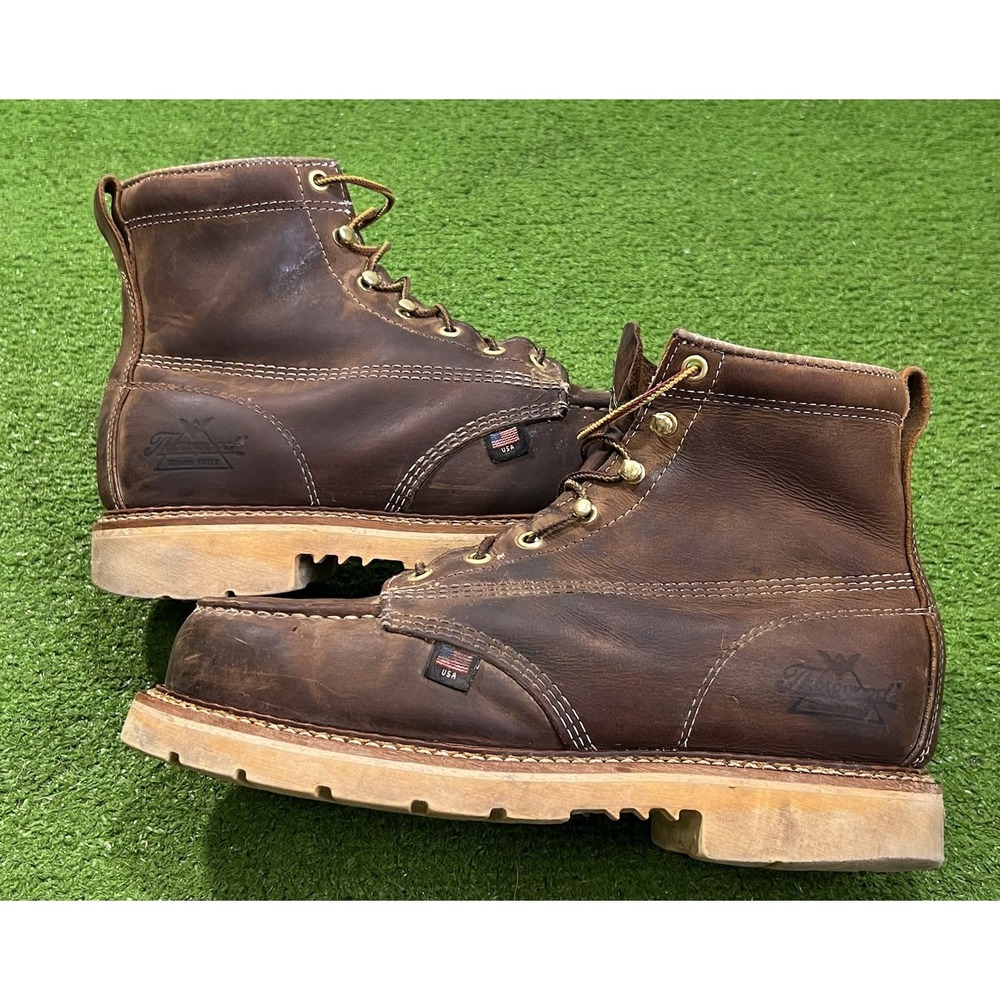 Thorogood 804-4575 6" Leather Moc Toe Steel Safety Work Boots Size 8D